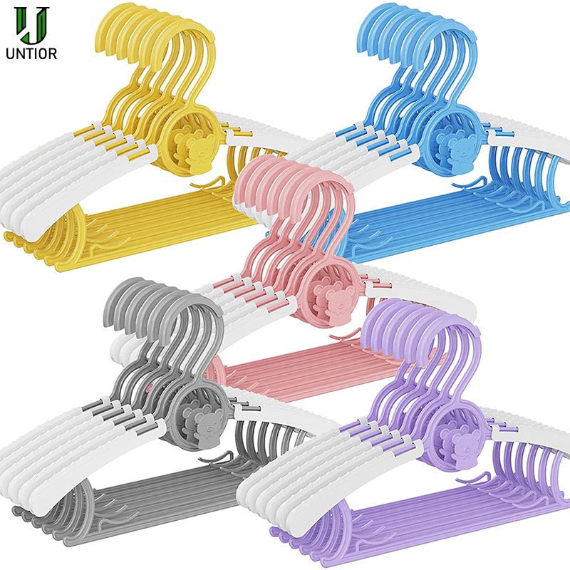 Baby Clothing Hanging Rack - UNTIOR Antislip babykleerhanger Verstelbare opslaghangers Leuke